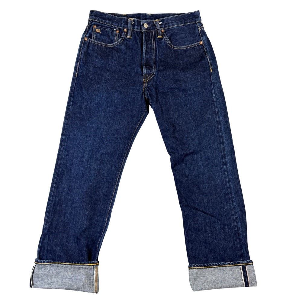 RRL Ralph Lauren Japan Woven Selvedge Denim Straight Leg Jeans Made in USA 32x32 - Picture 3 of 16